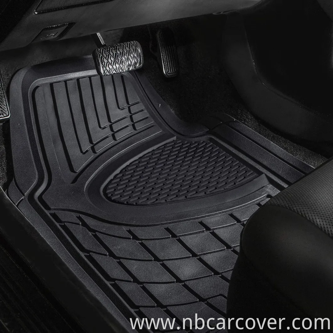 Black Rubber Floor Mat (Heavy Duty Tall Channel, Full Set Trim to Fit)